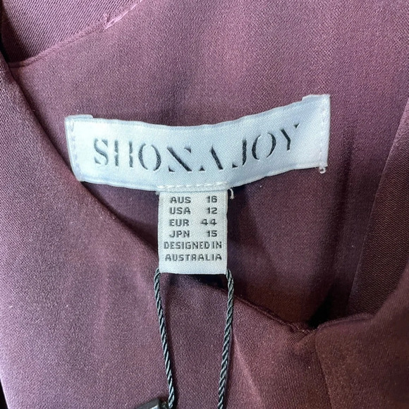 NWT Shona Joy Frill High Neck Maxi Dress Size 12 US Asymmetrical Hem - Picture 6 of 9